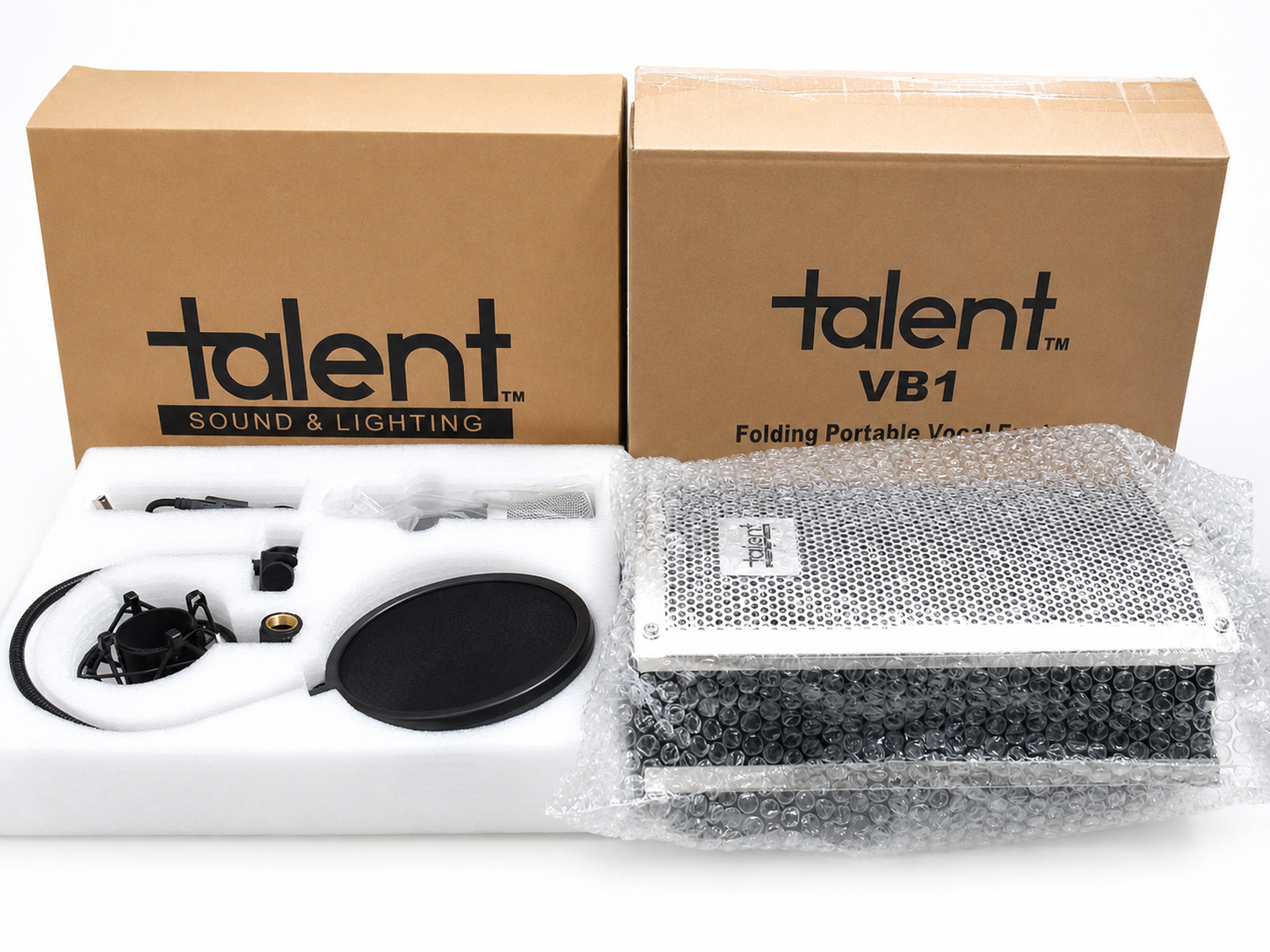 Talent VB1 Folding Portable Vocal Booth + Sound & Lighting System
