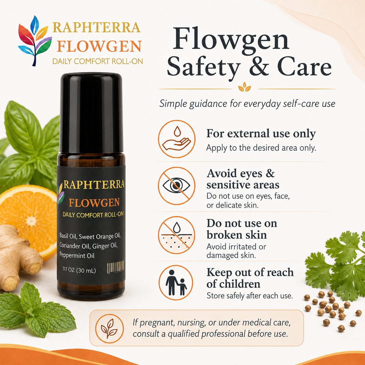 Raphterra™ Flowgen Daily Comfort Roll-On 30mL